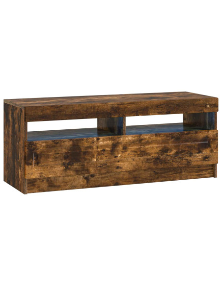 Mobile TV LED a 5 pezzi Rovere Fumo Legno ingegnerizzato