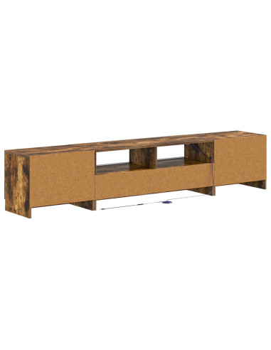 Mobile TV LED a 5 pezzi Rovere Fumo Legno ingegnerizzato