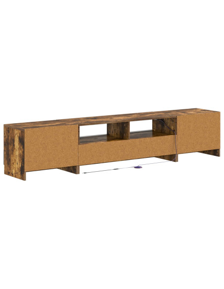 Mobile TV LED a 5 pezzi Rovere Fumo Legno ingegnerizzato