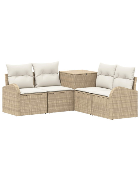Set di divani 5 pz Beige e Bianco Crema