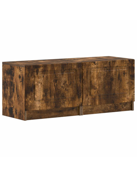 Mobile TV LED a 5 pezzi Rovere Fumo Legno ingegnerizzato