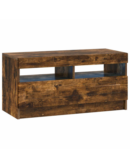 Mobile TV LED a 5 pezzi Rovere Fumo Legno ingegnerizzato