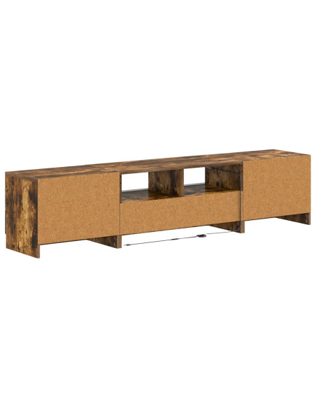 Mobile TV LED a 5 pezzi Rovere Fumo Legno ingegnerizzato