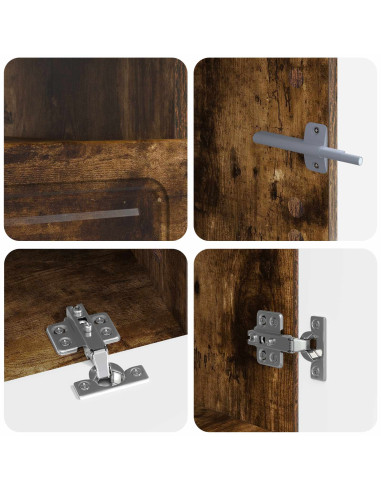 Mobile TV LED a 5 pezzi Rovere Fumo Legno ingegnerizzato
