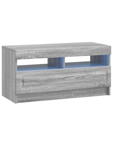 Mobile TV LED a 5 pezzi Sonoma grigio Legno ingegnerizzato