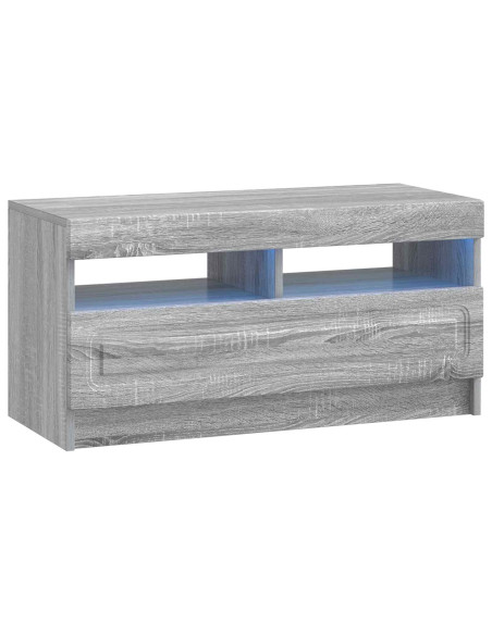 Mobile TV LED a 5 pezzi Sonoma grigio Legno ingegnerizzato