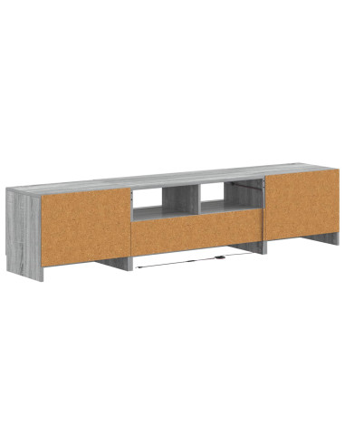 Mobile TV LED a 5 pezzi Sonoma grigio Legno ingegnerizzato