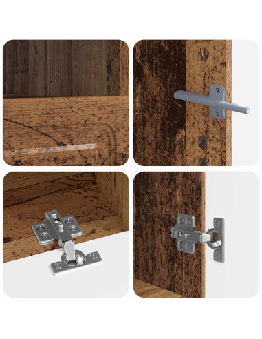 Mobile TV LED a 5 pezzi Legno antico Legno ingegnerizzato