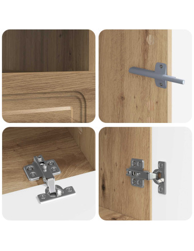 Mobile TV LED a 5 pezzi Rovere Artigianale Legno ingegnerizzato