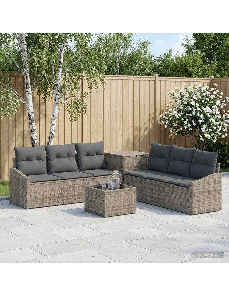 Set di divani 8 pz Grigio e Grigio Scuro