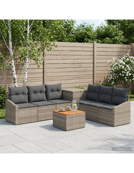 Set di divani 8 pz Grigio e Grigio Scuro
