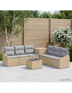 Set di divani 8 pz Beige e Grigio Chiaro