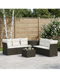 Set di divani 8 pz Nero e Bianco Crema