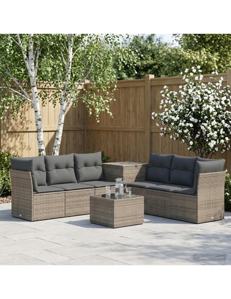 Set di divani 8 pz Grigio e Grigio Scuro