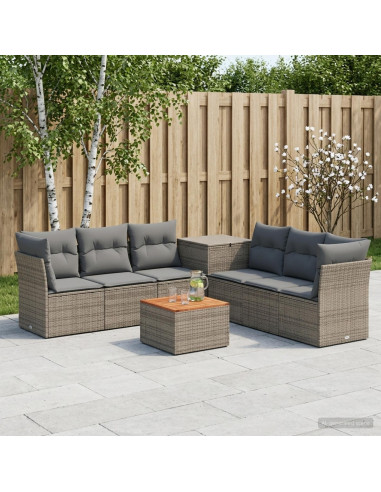 Set di divani 8 pz Grigio e Grigio Scuro