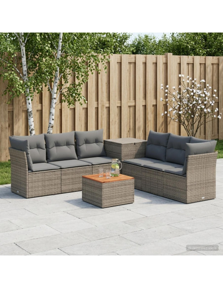 Set di divani 8 pz Grigio e Grigio Scuro