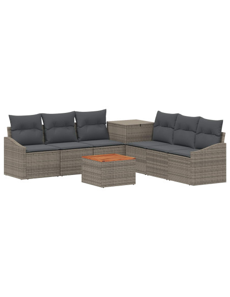 Set di divani 8 pz Grigio e Grigio Scuro