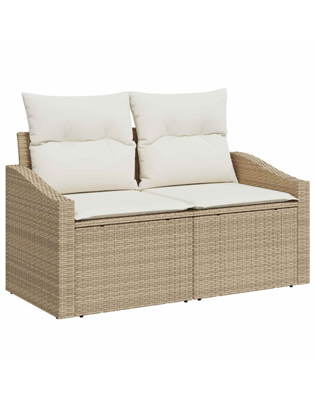 Set di divani 8 pz Beige e Bianco Crema