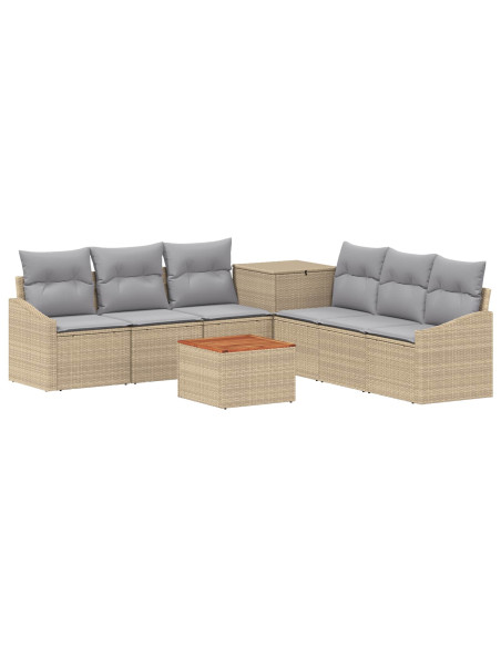 Set di divani 8 pz Beige e Grigio Chiaro