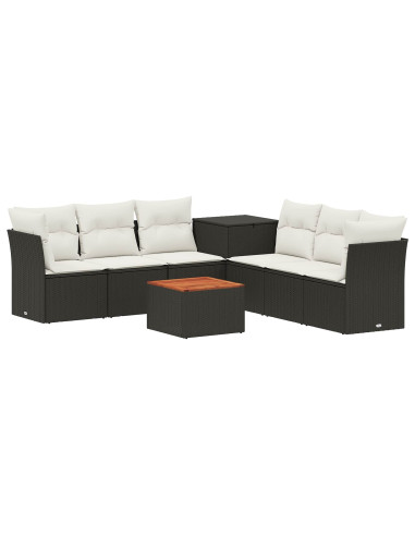 Set di divani 8 pz Nero e Bianco Crema