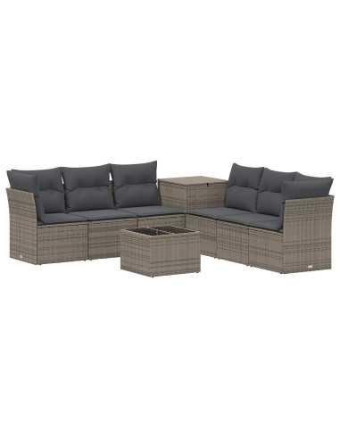 Set di divani 8 pz Grigio e Grigio Scuro