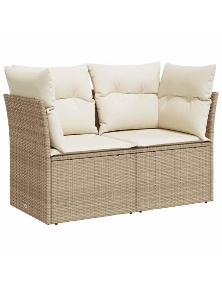 Set di divani 8 pz Beige e Bianco Crema