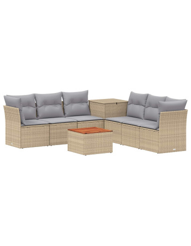 Set di divani 8 pz Beige e Grigio Chiaro