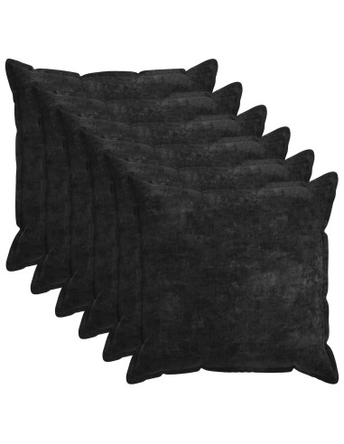 Federa 6 pz HOUTEN Antracite 80 x 80 cm Tessuto Chenille