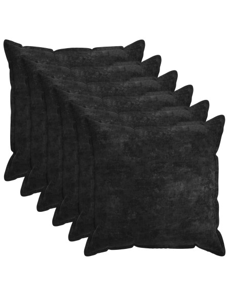 Federa 6 pz HOUTEN Antracite 80 x 80 cm Tessuto Chenille