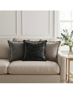 Federa 6 pz HOUTEN Antracite 40 x 40 cm Tessuto Chenille