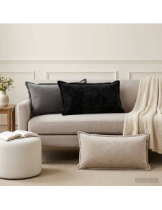 Federa 6 pz HOUTEN Grigio Scuro 40 x 80 cm Tessuto Chenille