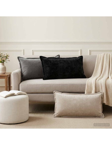 Federa 6 pz HOUTEN Grigio Scuro 40 x 80 cm Tessuto Chenille
