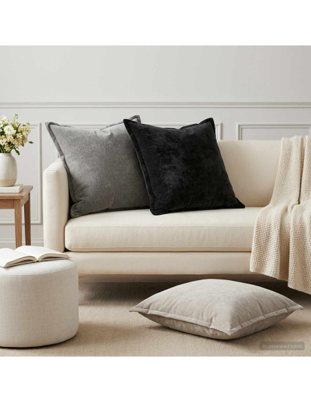 Federa 2 pz HOUTEN Grigio Chiaro 55 x 55 cm Tessuto Chenille