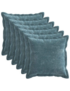 Federa 6 pz HOUTEN Blu 30 x 30 cm Tessuto Chenille 2