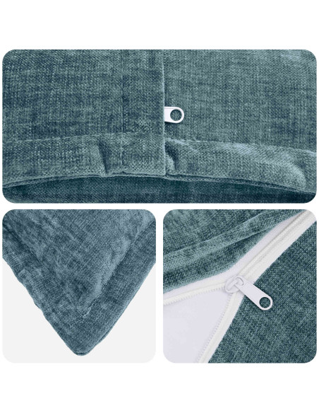 Federa 6 pz HOUTEN Blu 30 x 30 cm Tessuto Chenille