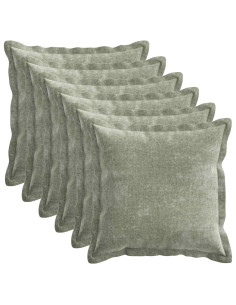 Federa 6 pz HOUTEN Verde 30 x 30 cm Tessuto Chenille 2