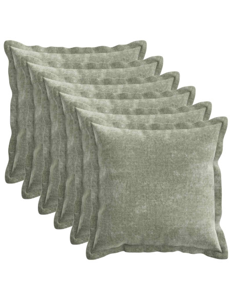 Federa 6 pz HOUTEN Verde 30 x 30 cm Tessuto Chenille