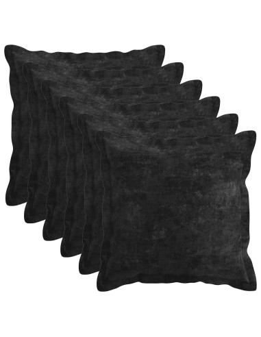 Federa 6 pz HOUTEN Antracite 40 x 40 cm Tessuto Chenille