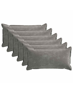 Federa 6 pz HOUTEN Grigio Scuro 40 x 80 cm Tessuto Chenille 2