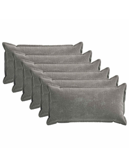 Federa 6 pz HOUTEN Grigio Scuro 40 x 80 cm Tessuto Chenille