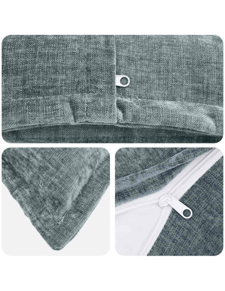 Federa 6 pz HOUTEN Azzurro 50 x 70 cm Tessuto Chenille