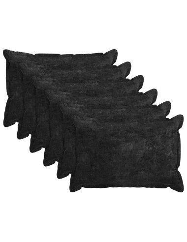 Federa 6 pz HOUTEN Antracite 50 x 75 cm Tessuto Chenille
