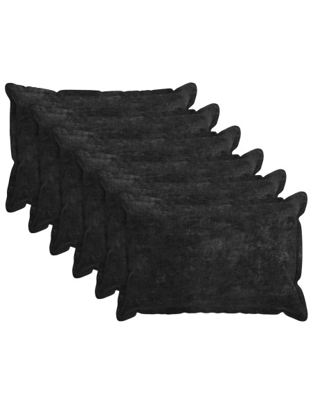 Federa 6 pz HOUTEN Antracite 50 x 75 cm Tessuto Chenille
