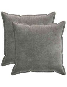 Federa 2 pz HOUTEN Grigio Scuro 55 x 55 cm Tessuto Chenille 2