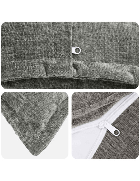 Federa 2 pz HOUTEN Grigio Scuro 55 x 55 cm Tessuto Chenille