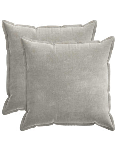 Federa 2 pz HOUTEN Grigio Chiaro 55 x 55 cm Tessuto Chenille 2