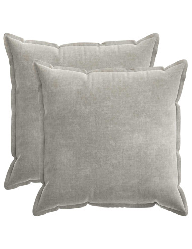 Federa 2 pz HOUTEN Grigio Chiaro 55 x 55 cm Tessuto Chenille