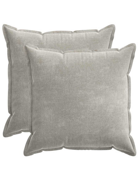 Federa 2 pz HOUTEN Grigio Chiaro 55 x 55 cm Tessuto Chenille