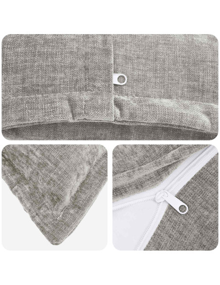 Federa 2 pz HOUTEN Grigio Chiaro 55 x 55 cm Tessuto Chenille