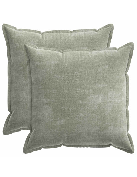 Federa 2 pz HOUTEN Verde 55 x 55 cm Tessuto Chenille